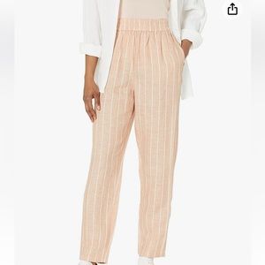 Armani exchange women’s striped linen pants brown and white size 12 nwt